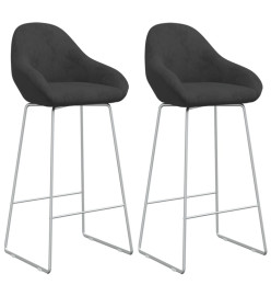 Tabourets de bar lot de 2 noir velours