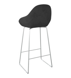 Tabourets de bar lot de 2 noir velours