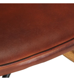 Chaise à bascule avec repose-pied Marron Cuir véritable