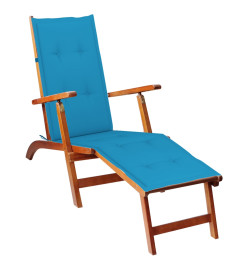 Coussin de chaise de terrasse bleu (75+105)x50x3 cm