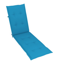 Coussin de chaise de terrasse bleu (75+105)x50x3 cm