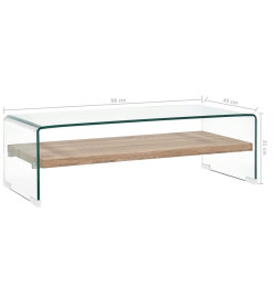 Table basse Clair 98 x 45 x 31 cm Verre trempé