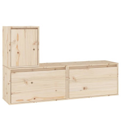 Meubles TV 3 pcs Bois massif de pin