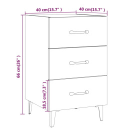 Table de chevet chêne marron 40x40x66 cm bois d'ingénierie