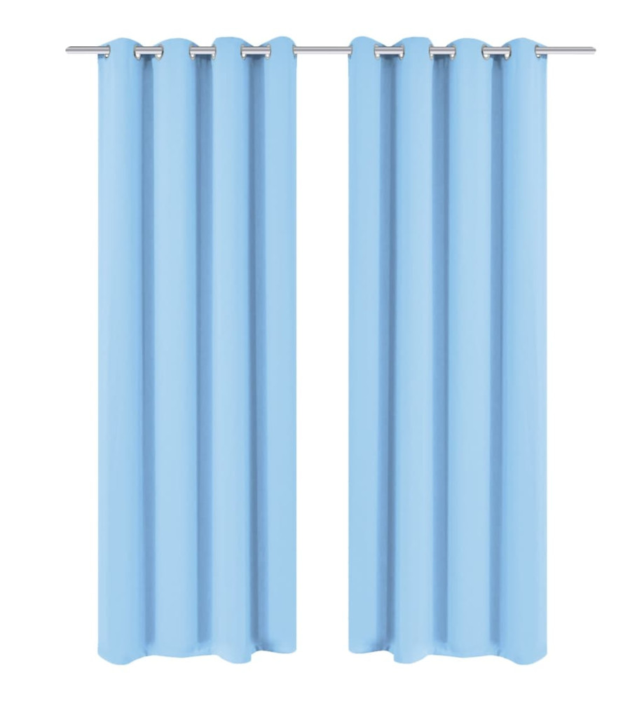 Rideau avec œillets métalliques 2 pcs 135 x 245 cm Turquoise