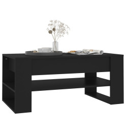 Table basse Noir 102x55x45 cm Bois d'ingénierie