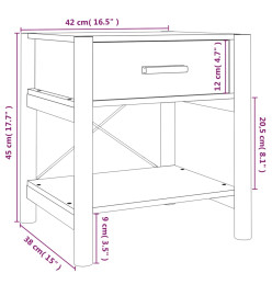 Table de chevet Noir 42x38x45 cm Bois d’ingénierie