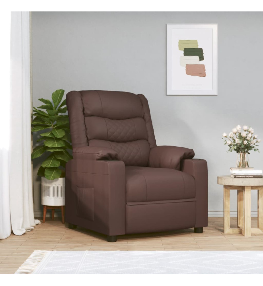 Fauteuil de massage électrique Marron Similicuir