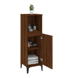 Armoire de bain chêne marron 30x30x100 cm bois d'ingénierie