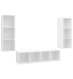 Ensemble de meuble TV 3 pcs Blanc Aggloméré