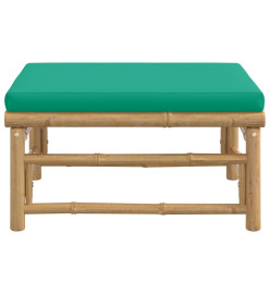 Repose-pieds de jardin avec coussin vert bambou