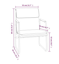 Chaise longue Gris 55x64x80 cm Similicuir