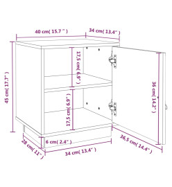 Tables de chevet 2 pcs 40x34x45 cm Bois de pin massif