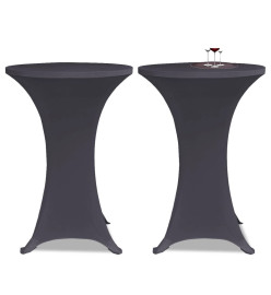 Housse de table extensible 2 pcs 70 cm Anthracite