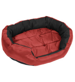 Coussin réversible lavable pour chien Rouge et noir 85x70x20 cm