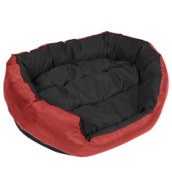 Coussin réversible lavable pour chien Rouge et noir 85x70x20 cm