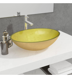 Lavabo Verre 50x37x14 cm Doré