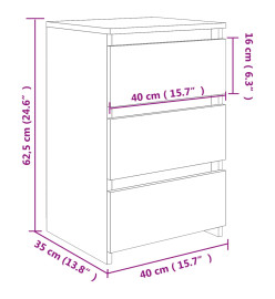 Table de chevet Gris béton 40x35x62,5 cm Aggloméré