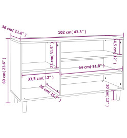 Armoire à chaussures Blanc 102x36x60 cm Bois d'ingénierie