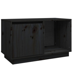 Meuble TV Noir 74x35x44 cm Bois de pin massif