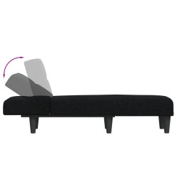 Chaise longue noir tissu