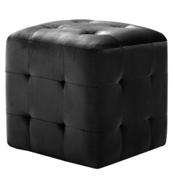 2 pcs Tables de chevet Noir 30x30x30 cm Tissu velours