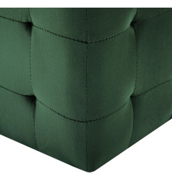 2 pcs Poufs Vert 30 x 30 x 30 cm Tissu velours