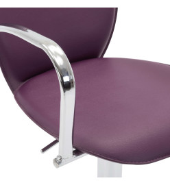 Tabourets de bar avec accoudoir lot de 2 violet similicuir