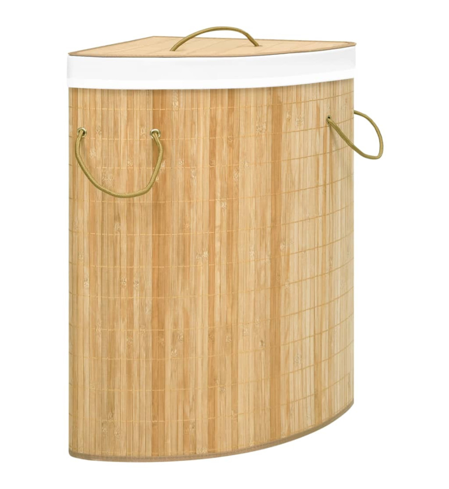 Panier à linge d'angle Bambou 60 L