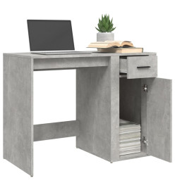 Bureau Gris béton 100x49x75 cm Bois d'ingénierie