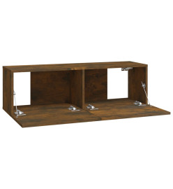 Meubles TV 2 pcs Chêne fumé 100x30x30 cm Bois d'ingénierie