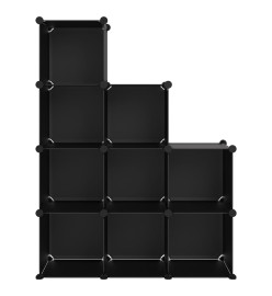 Cubes de rangement 9 pcs Noir PP