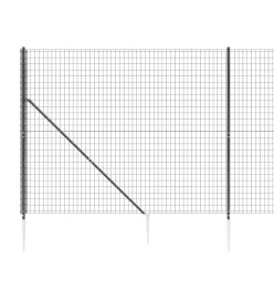 Clôture en treillis métallique et ancrage anthracite 2,2x25 m