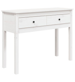 Table console Blanc 100x35x75 cm Bois massif de pin