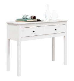 Table console Blanc 100x35x75 cm Bois massif de pin