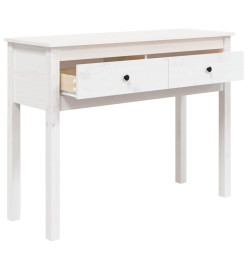 Table console Blanc 100x35x75 cm Bois massif de pin