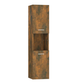 Armoire de bain Chêne fumé 30x30x130 cm Bois d'ingénierie