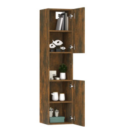 Armoire de bain Chêne fumé 30x30x130 cm Bois d'ingénierie