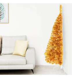 Demi sapin de Noël artificiel avec support Doré 120 cm PVC