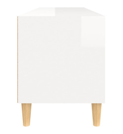 Meuble TV blanc brillant 100x34,5x44,5 cm bois d'ingénierie