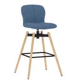 Chaises pivotantes de bar lot de 2 bleu tissu