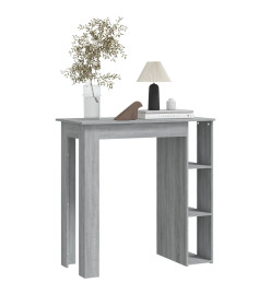 Table de bar avec étagère Sonoma gris 102x50x103,5 cm Aggloméré