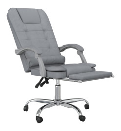 Fauteuil de massage inclinable de bureau Gris clair Tissu