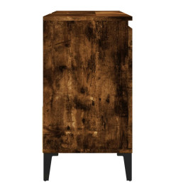 Armoire de bain chêne fumé 65x33x60 cm bois d'ingénierie