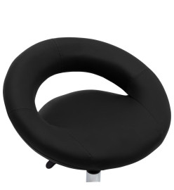 Chaise pivotante de salle à manger Noir Similicuir