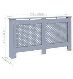 Cache-radiateur Anthracite 152x19x81 cm MDF