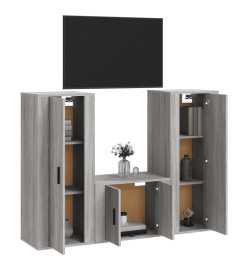 Ensemble de meubles TV 3 pcs Sonoma gris Bois d'ingénierie