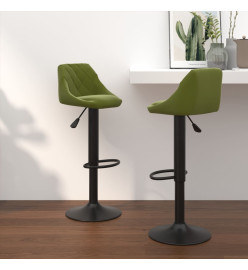 Tabourets de bar lot de 2 vert clair velours