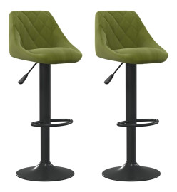 Tabourets de bar lot de 2 vert clair velours