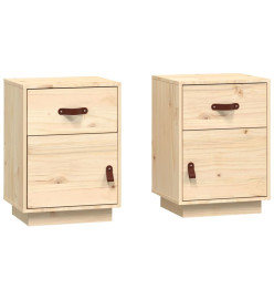 Tables de chevet 2 pcs 40x34x55 cm Bois de pin massif